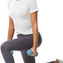 2 x MathCat Workout Shirts for Women, Workout Tops for Women Short Sleeve, Cross Hem Compression Shirts (White, XS)