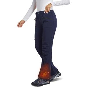 Women's Snow Ski Pants Waterproof Windproof Fleece Lined Softshell Insulated Winter Snowboarding Hiking Outdoor Flare Pants (Blue, XS)