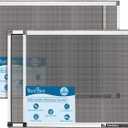 Expandable Window Screen, 2 Pack Adjustable Window Screen(18" H x 25" - 49" W) - Large Replacement Window Screens with Frame, Durable Replacement Screen for Window