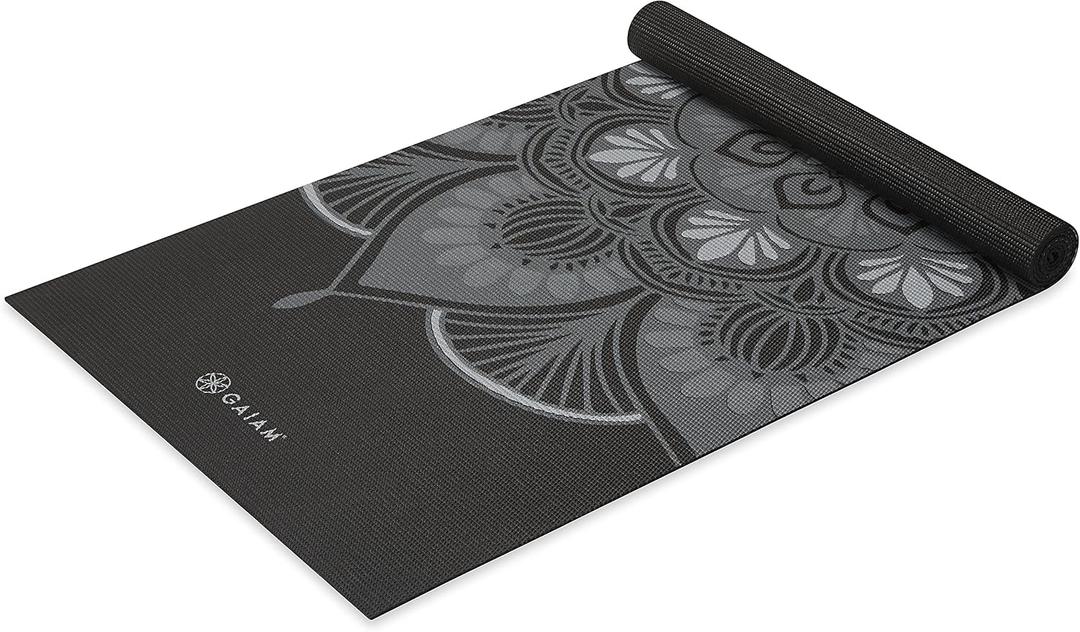 Gaiam Yoga Mat Classic Print, 4mm Non-Slip Mat (Mystic Ink)