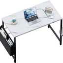 Pamray 32 Inch Computer Desk for Small Spaces with Storage Bag, Home Office Work Desk with Headphone Hook, Small Study Writing Table