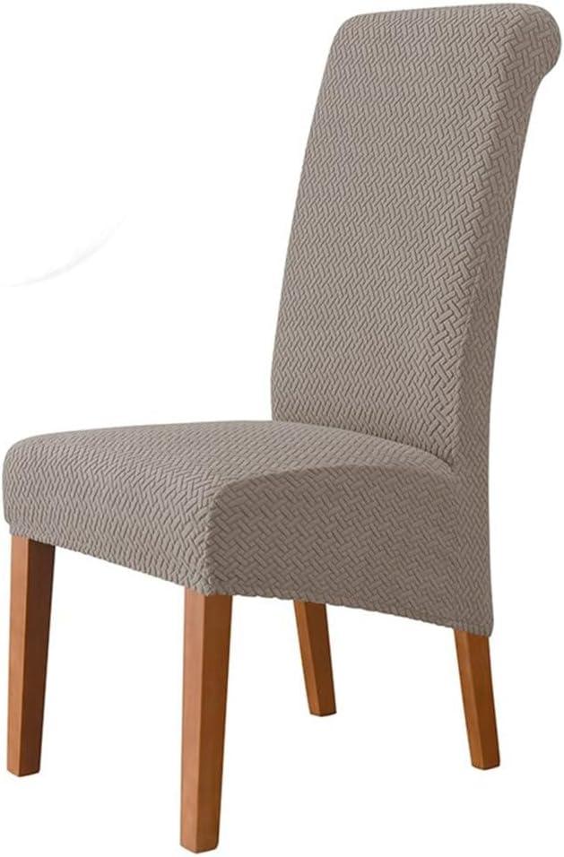 Chair Cover Stretch Long Back Dining Chair Covers Seat Slipcovers for Wedding Dining Room Chairs for Kitchen,khaki
 24×24"