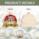 5 x Farmhouse Animals Ornament 2025  Country Christmas Tree Decoration, Farmhouse Wooden Ornament with Cow, Pig, Goat, Sheep, Donkey, and Chicken  Farm Lover