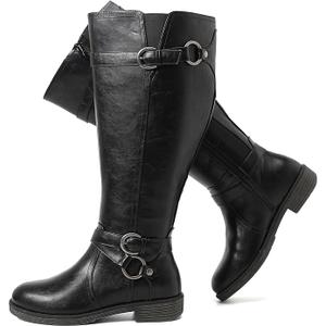 Luoika Women's Extra Wide Calf Knee High Boots, Wide Width Winter Tall Boots. (8.5 X-Wide, Black 701)
