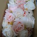 Hoteam 72 Heads Pink Artificial Rose Flowers 6 Bouquet Wedding Decoration Faux Flower Arrangement Bouquet with Stem Bridal Shower Gift Floral Centerpiece for Tables