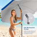 Duerer 8.5FT Beach Umbrella with Sand AnchorHeavy Duty Wind Resistant UPF 50+ Sun Shade, Portable Travel Beach Umbrella with Tilt & Carry Bag for Beach, Sand, Garden, Patio, Pool (Navy Blue)