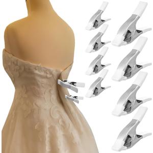 LemonRoad 8 Pack 1.97'' 4.17'' Dress Clips Clothing Clamps for Fitting Bridal Seamstress Mannequin Heavy Duty Fixed Clamp Wedding Photographer Fashion Designers Dress Makers Salespeople
