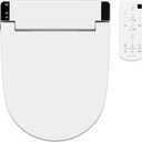 VOVO VB-6100SR Round Bidet Toilet Seat, Warm Water, LED Light, Heated Seat, White, Dryer, Stainless Steel Nozzle, Made in Korea