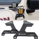 Dual A Pillar Light Mount - Windshield LED Light Mounting Brackets Off-Road Light Bar detachable Compatible with 2018-2025 Jeep Wrangler JL/JLU Gladiator JT Black(1 Pair)NOT for Mojave and 392