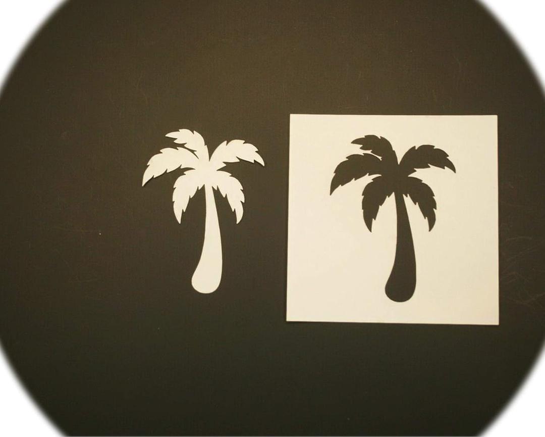 2 x 4" inch Palm Tree Style Design Reusable Mylar Cutout Stencil Sign Art Craft DIY Supplies by CharmingSS LZ-4in-1083