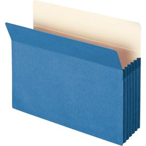 Smead File Pocket, Straight-Cut Tab, 5-1/4" Expansion, Letter Size, Blue, 10 per Box (73235)