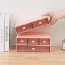 Ykpokir Desktop Organizer with Drawers - Stackable 3 Tier Desk Storage, Plastic Makeup Storage Accessories, Pink