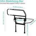 yeshine Bed Rails for Elderly Adults, Foldable Bed Side Rails for Seniors, Adjustable Bed Safety & Assist Cane, Heavy Duty Bed Grab Bar for Fall Prevention, 300Lbs Adult Bed Guard Rail, 504E