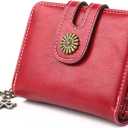 Small Wallet for Women Bifold RFID Blocking Credit Card Holder Leather Wallets with Coins Zipper Pocket