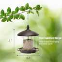 Metal Roof Bird Feeder - Chew Proof for Outdoor Hanging Wild Bird Seeds. Bronze (1.7lb:Bronze)
