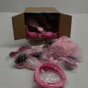 108 Pcs Hot Pink Gift Bags Set Hot Pink Princess Party Favors Kit, 12 Keychains 12 Makeup Mirror 12 Sponge 12 Gifts Bags 12 Heart Sunglasses 12 Brush Headband Hair Band Combs