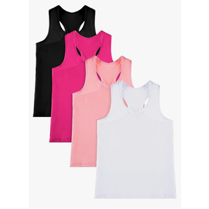 Pieces Girls Dance Tank Tops Racerback Crop Tops Sleeveless Dance Clothes for Girls Gymnastics, 9-10 years
