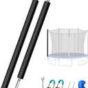 1PCS Upgraded Trampoline Replacement Pole  Thicker Universal Trampoline Enclosure Pole Fits 8-16FT Straight Pole Trampoline Frame,2 Installation Options, Includes Foam Sleeve, Pole Cap & Hardware