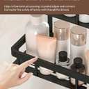 Over Door Shower Caddy, Black Rustproof Bathroom Organizer, 2-Tier Storage Rack, 11.81x5.31 Inch Shelves, No Drilling Required