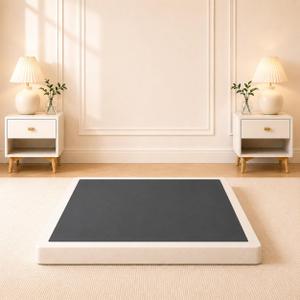 3 Inch Low Profile Queen Box Spring Metal Bed Base with Clean Cover