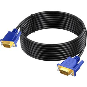 VGA to VGA Cable 15 Feet, Computer VGA Monitor Cable 1080P Full HD Male to Male Cord HD15, Engineering Brade Cord 15FT for Computer PC Monitor Laptop TV Projector and More