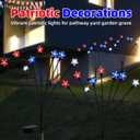 2 x 4th of July Decorations Outdoor Solar Star Swaying Lights, 2Pack Red White and Blue Star Tree Pathway Lights Fourth of July Patriotic Lights for Memorial Day Independence Day Garden Yard Grave Decor