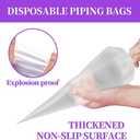 24 Inch Disposable Large Piping Bags,100 PACK Extra Large Thick Pastry Bags with 6 Bag Ties, Thickened Icing Bags,Cake Decorating Bags,Frosting Bags for Cake Decorating Cream Frosting