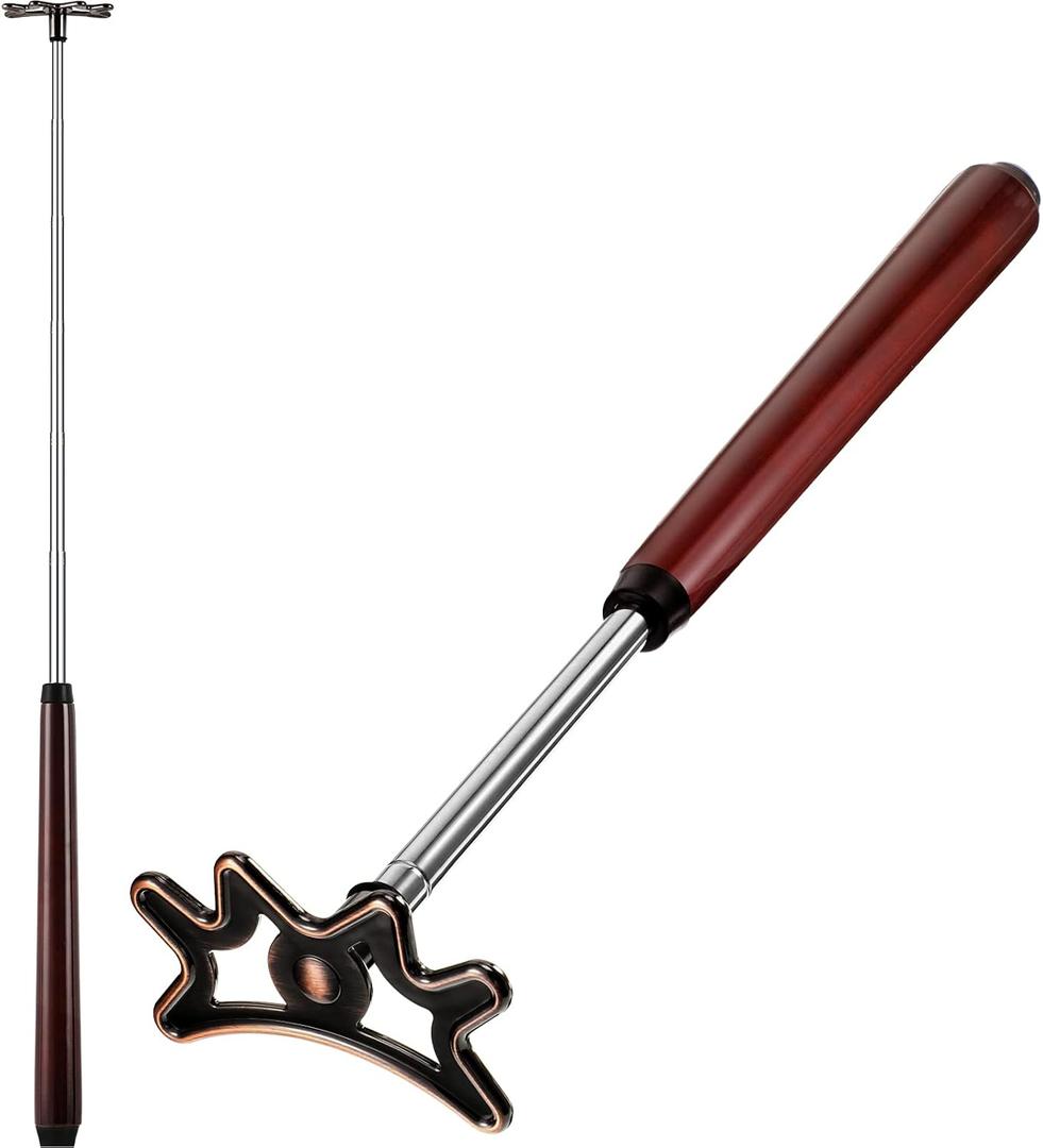 Sumind Retractable Pool Bridge Stick - Billiards Accessories Cue Bridge with Removable Head and Wooden Handle, Ideal for Pool Table (Brown)