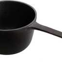 Cedilis 1 Quart/ 32 Ounce Cast Iron Basting Pot with Handle, Heavy Duty Construction Sauce Pot for Grilling and Oven, Black