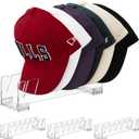 Vtopmart 4 Pack Hat Organizer Holder for Baseball Caps Storage, Clear Hats Display Stand Holds Up to 28 Caps for Closet, Dresser