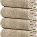 Tens Towels Pack of 4 Extra Large Bath Towels 30 x 60 Inches, 100% Cotton, Larger & Lighter Weight, Quicker to Dry, Super Soft and Absorbent, Perfect for Bathroom, Beige