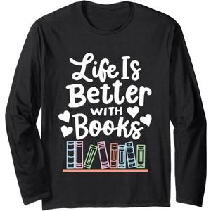 Librarian Library Books Reading Reader Long Sleeve T-Shirt, M