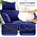 23.6 x 26.8 x 19.7 Inch Egg Chair Cushion Replacement, Thick Soft Hanging Swing Chair Cushion with Headrest Pillow for Patio Indoor Outdoor, Blue
