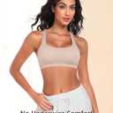 Werkiss Wireless Bralettes Natural Lift Racerback Bras for Women No Underwire Light Support Sports Bra (L)