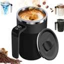 Self Stirring Coffee Mug,Automatic Stirring Coffee Cup with Temperature Display,Rechargeable Straight-Drink Mug,316 Stainless Steel Material Suitable for Coffee,Milk, and Other Beverages(Black)