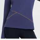 baleaf Women's Thermal Tops Long Sleeve Fleece Running Shirts Thumbhole Cold Weather Winter Gear Workout Base Layer (Blue, XXL)