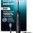 Philips Sonicare 5900 Series Electric Toothbrush, Pressure Sensor, 6 Brushing Settings, SmarTimer, BrushPacer, 21-Day Runtime, Gentle Professional-Clean Feel, for Sensitive Gums, Black, HX7131/02