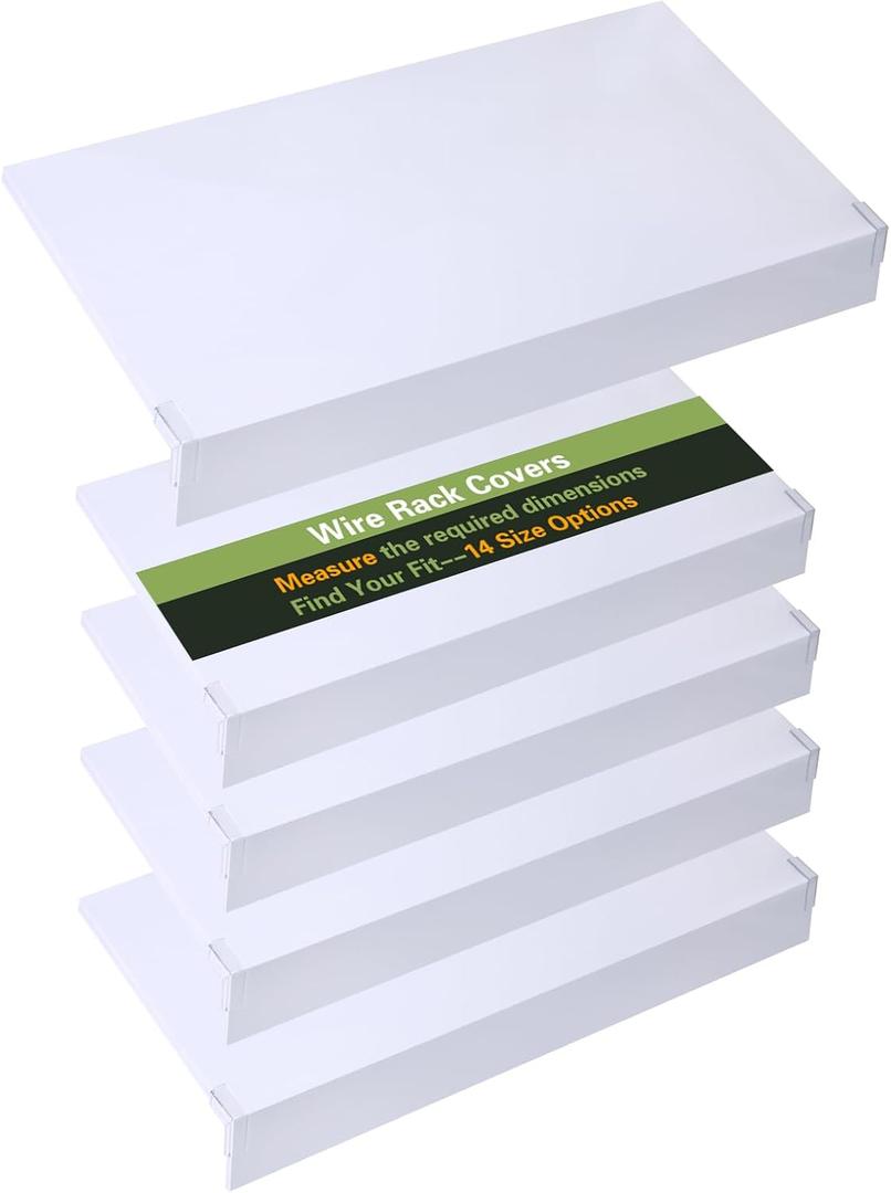 Wire Shelf Covers for Pantry,Closet,Wire Rack Covers for Shelves,Pantry,Shelf Covers for Wire Shelving,5 Pcs,(White, 24 * 12inch)