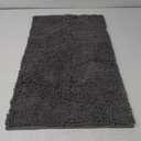 BOANKODU Bathroom Rugs 15x23, Extra Soft Absorbent Chenille Bath Rugs, PVC Backing Quick Dry, Machine Washable Bath Mats for Bathroom Floor, Tub and Shower, Home Decor Accessories, Black
