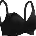 Nursing Bras for Breastfeeding Seamless Maternity Bra Wireless Pregnancy Sleep Bralette Natural Shape Support (Black, XL)