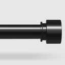 Curtain Rods for Windows 66 to 120 Inch(5.5-10 Feet), Black 1'' Diameter Heavy Duty Adjustable Window Drapery Rod, Modern and Simple Decorative End Cap Finish,Size 36''-120''