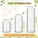 Nuogo 12 Pcs Plastic Cylinder Vases Tall Plastic Flower Vases for Centerpieces Hurricane Candle Holder for Home Wedding Office Party Formal Dinners Decorations (4''/6''/8'')