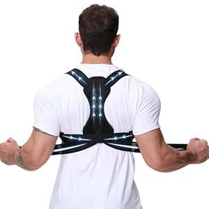 Luckela Posture Corrector for Men and Women, Adjustable Back Brace for Back, Neck and Shoulder Pain Relief, Back Support for Posture Improving Scoliosis, Hunchback, Hump, Thoracic, Spine Corrector (Medium)