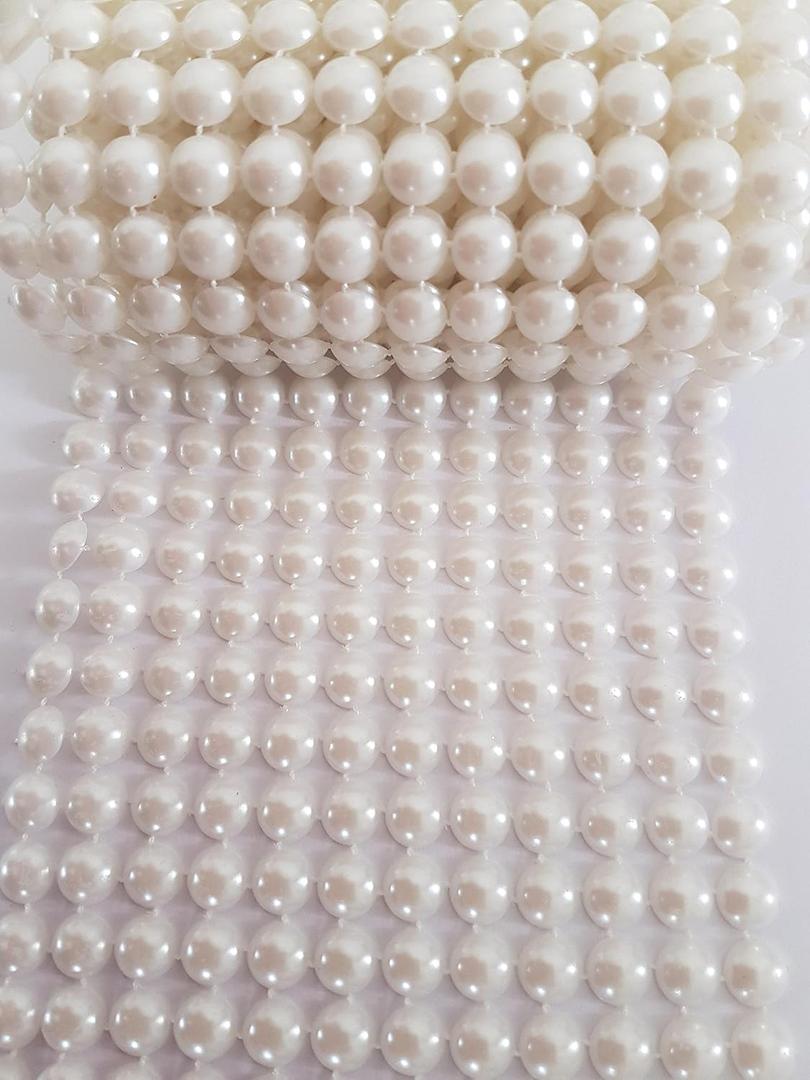 Ivory Pearl mesh Wrap Ribbon for Wedding Cake, Vase Decorations, Party supplies, Diaper cake decorations,Holiday & Home Decoration ,Bridal shower decorations,10 Yards (8mm Pearl 4.5x10 yards)