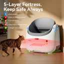 Thereye Self Cleaning Cat Litter Box, Open Top Automatic Litter Box for Multiple Cats, APP Control Smart Litter Box, Safety Sensors and Odor Control, Adjustable Entry Height Anti-Splash