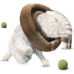 New Mint Ball Cat Scratching Board Toy, Upgrade Magnetic Interactive Kitty Toy, Shape Shifting Cardboard Cats Toys for Entertaining, Magic Organ Cat Scratcher Pads for Indoor Cats (2 pcs)