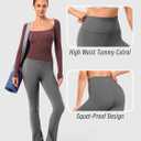 No Front Seam Flare Leggings for Women – High Waisted Bootcut Yoga Pants, Pilates Outfit for Casual Athleisure Wear