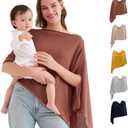 Momcozy Nursing Cover for Breastfeeding, Soft Privacy Poncho, Multi-Use Nursing Shawl, Portable Breast Feeding Covers for Women, Includes Laundry Bag (Rose Taupe) One size
