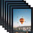 8x12 Picture Frame Set of 6 Black for Wall Hanging or Tabletop- Wall Mounting Horizontally or Vertically, 8 x 12 Wall Gallery Poster Photo Frames for 8 by 12 Photo,6 Pack, Black
