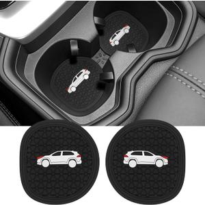 2PCS Car Cup Holder Coaster Compatible with 2019-2025 Toyota RAV4 Silicone Non-Slip Cup Holder Coasters for Toyota Interior Accessories(Black&White)